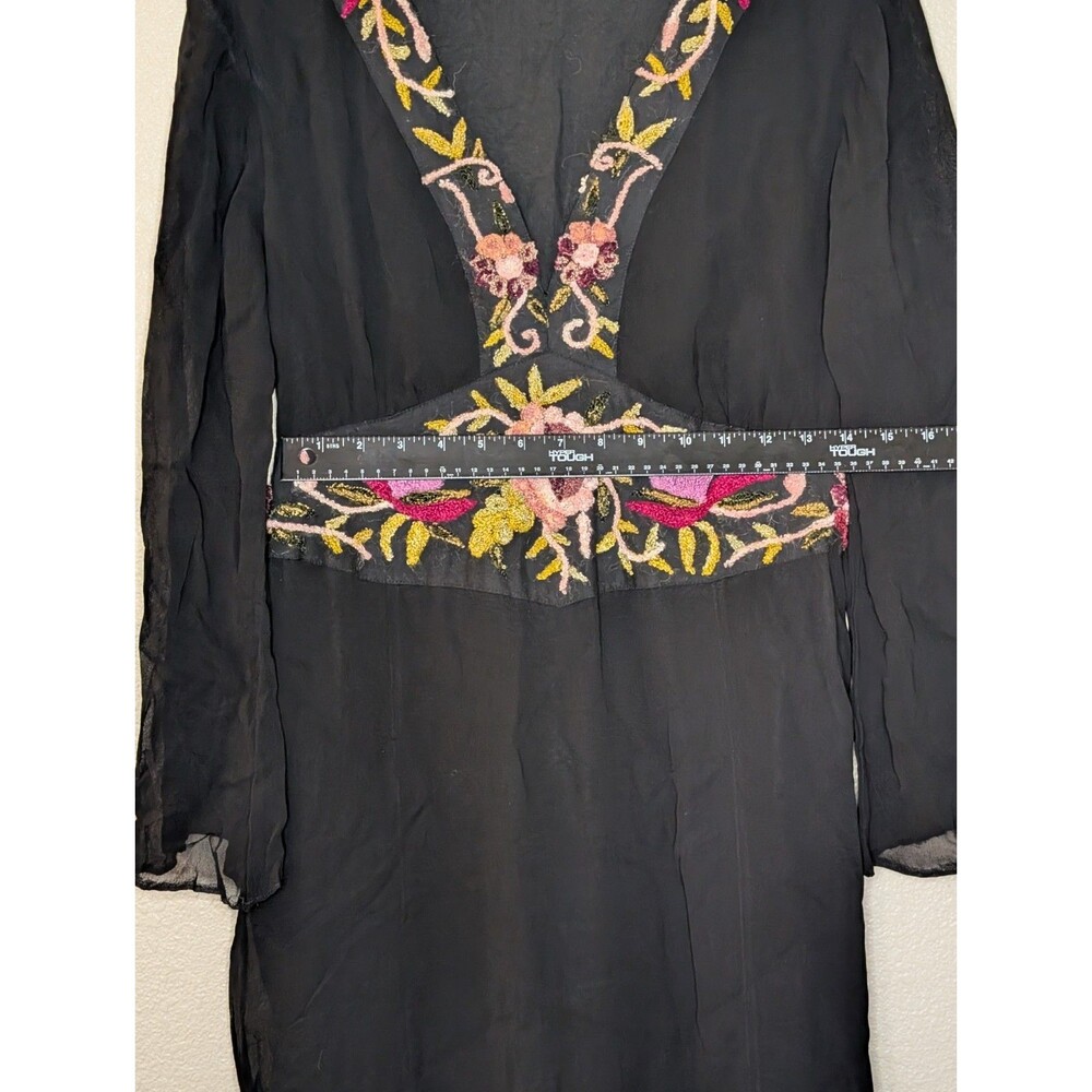 TWOOFUS NY Whimsigoth Embroidered Midi Dress 14 Boho Fairy Cottagecore Romantic - Picture 4 of 9